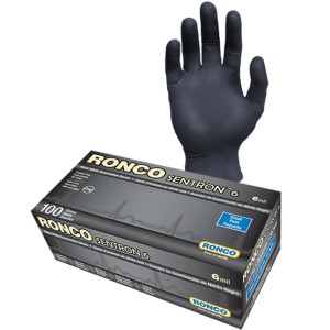 Sentron6 Black Nitrile Examination Glove Powder Free Small 100x10